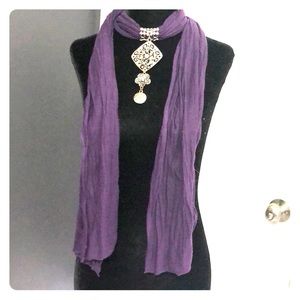 Purple jewelry scarf